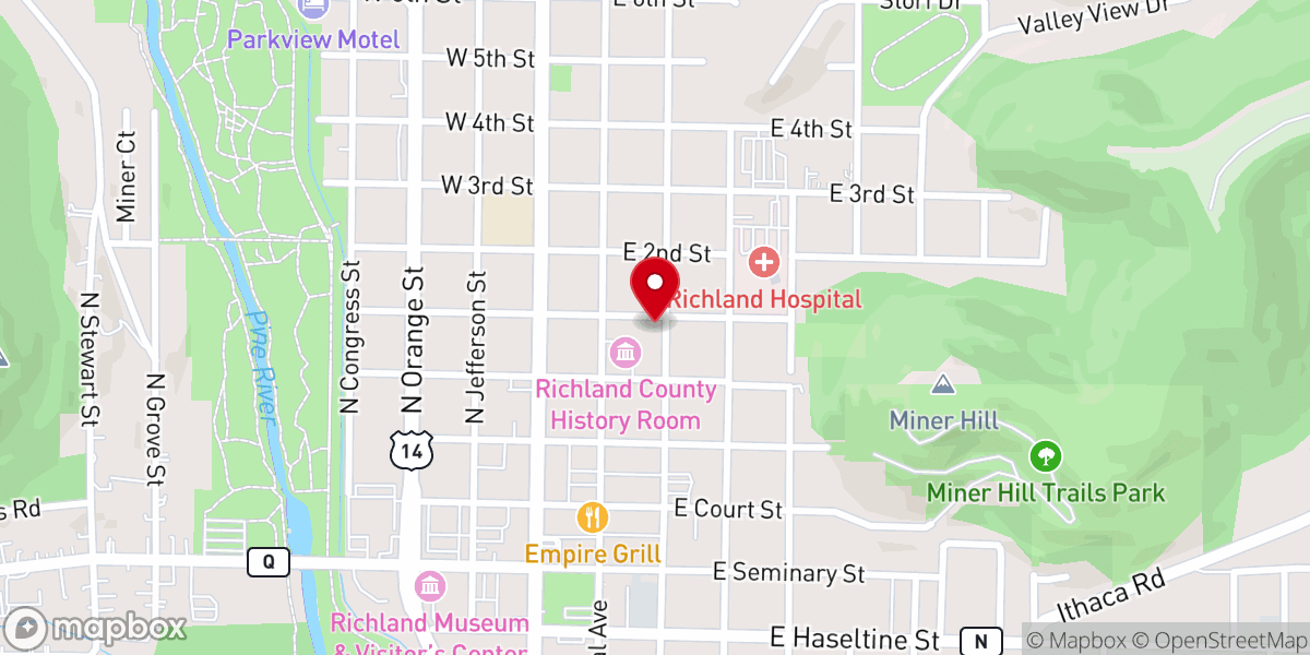 Map showing location of First Baptist Church