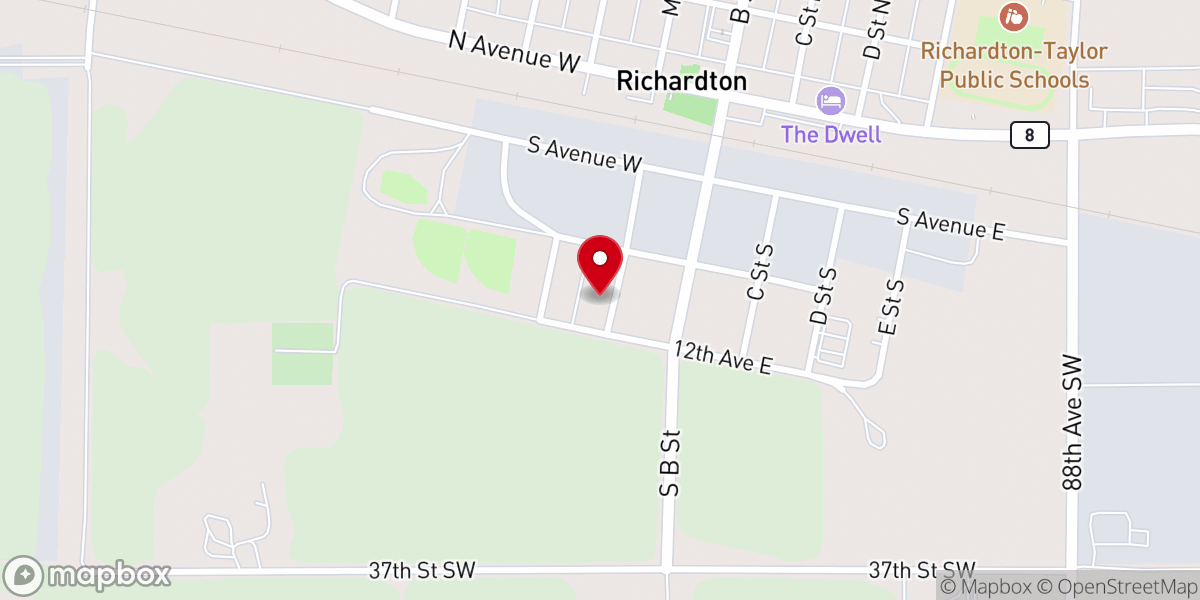 Map showing location of Richardton Seventh-day Adventist Church