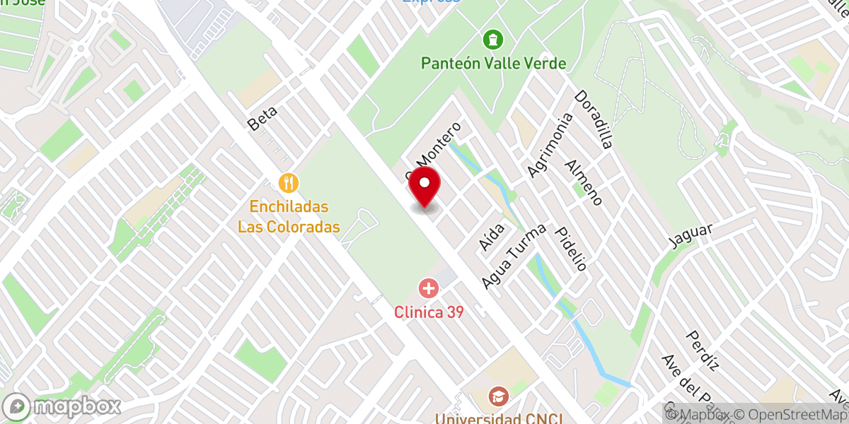 Map showing location of Iglesia Fuego Pentecostes