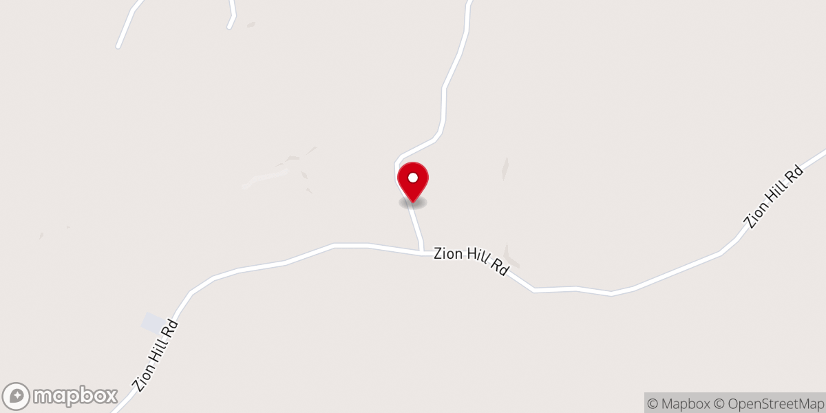 Map showing location of Antioch Baptist Church