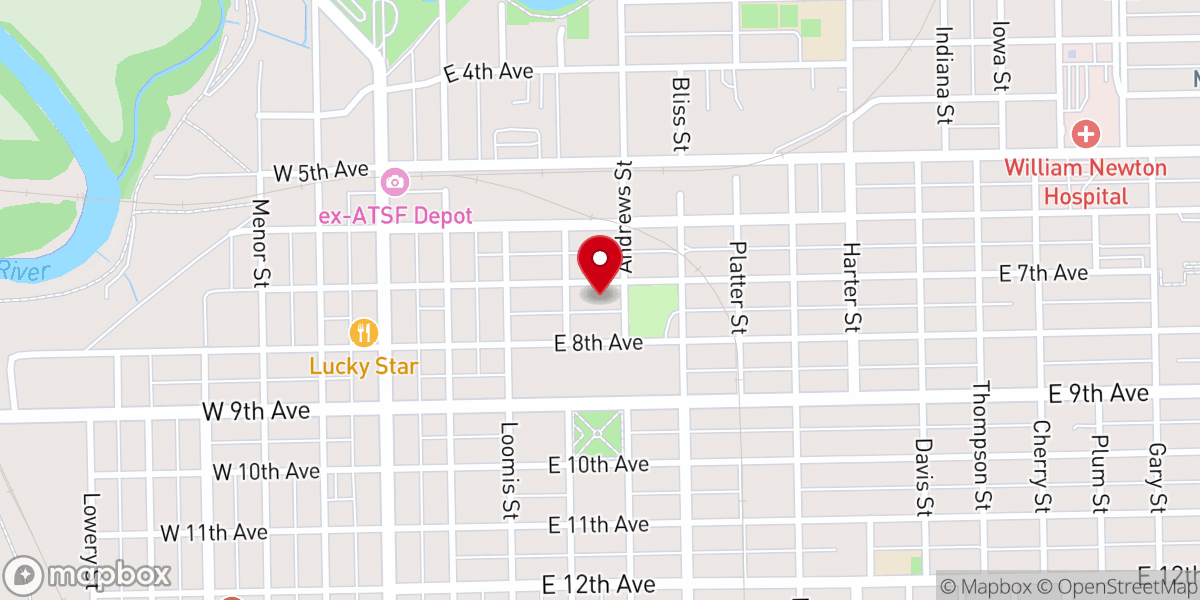 Map showing location of Holy Name Parish Hall