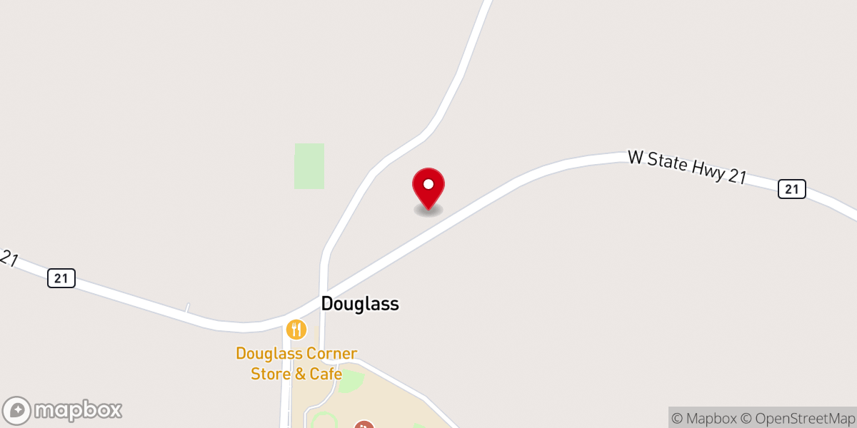 Map showing location of First Baptist Church, Douglass