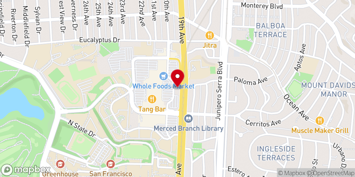 Map showing location of Brave Church San Francisco