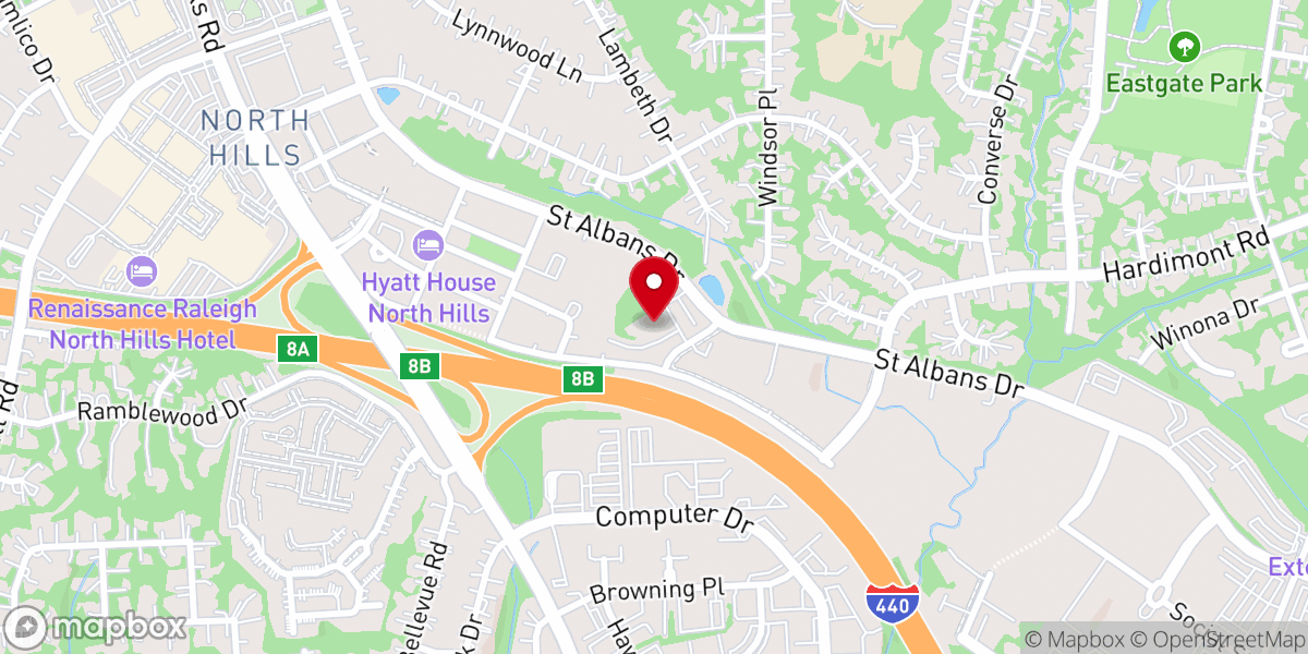 Map showing location of Apostles Raleigh
