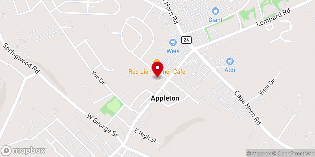 Map showing location of Arlington Evangelical Congregational Church