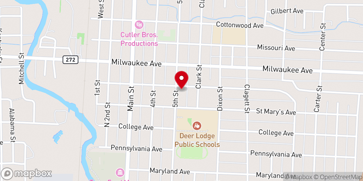 Map showing location of Deer Lodge Assembly