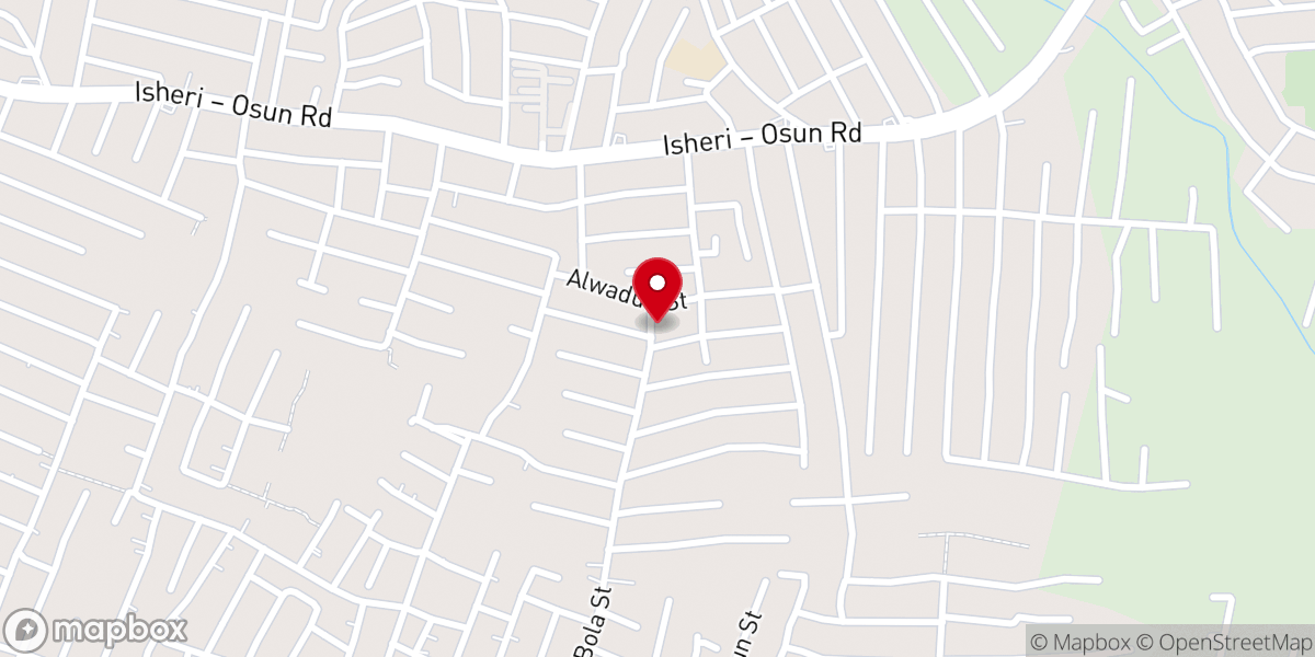 Map showing location of Living Faith Church, Winners Chapel