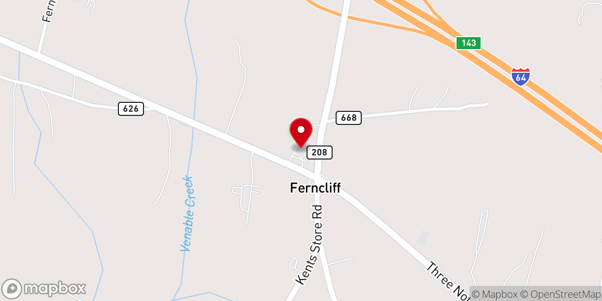 Map showing location of Galilee Baptist Church Louisa