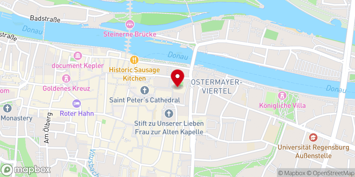 Map showing location of Dompfarrkirche Niedermünster