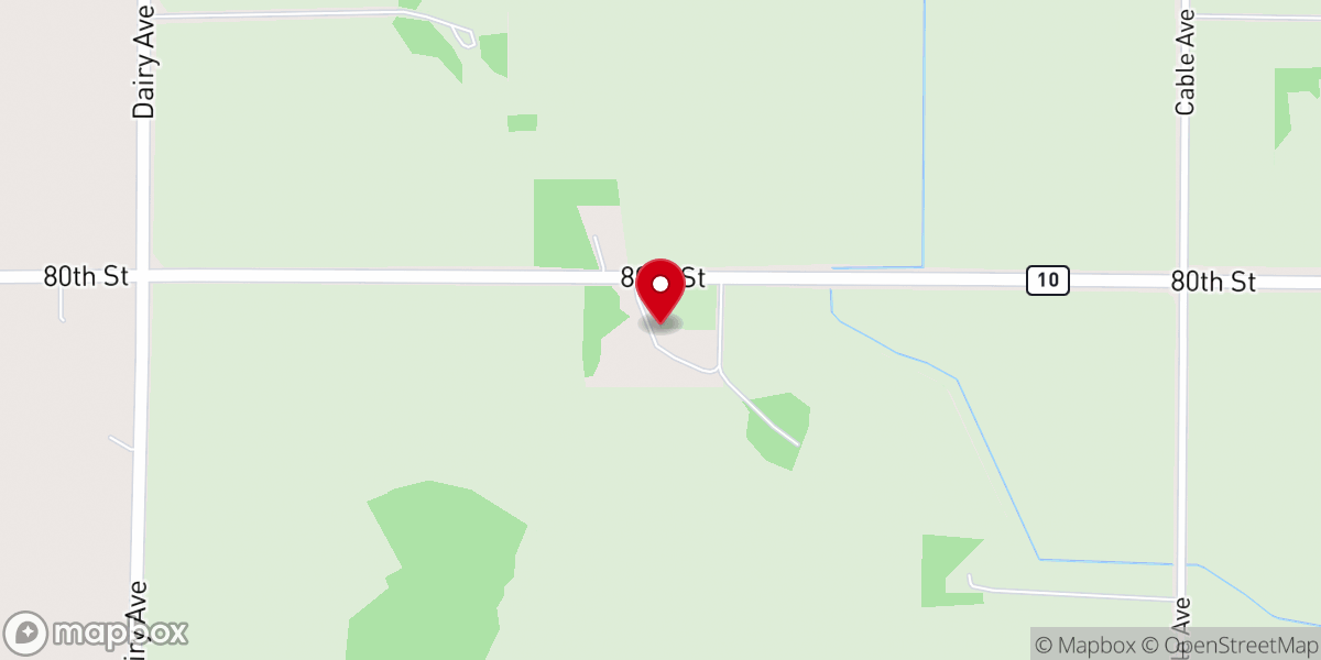 Map showing location of St John's Evangelical Lutheran Church