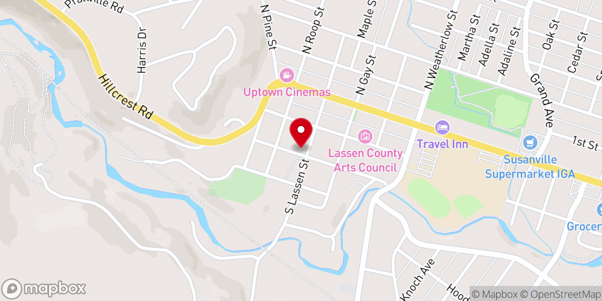 Map showing location of Lassen Missionary Baptist Church