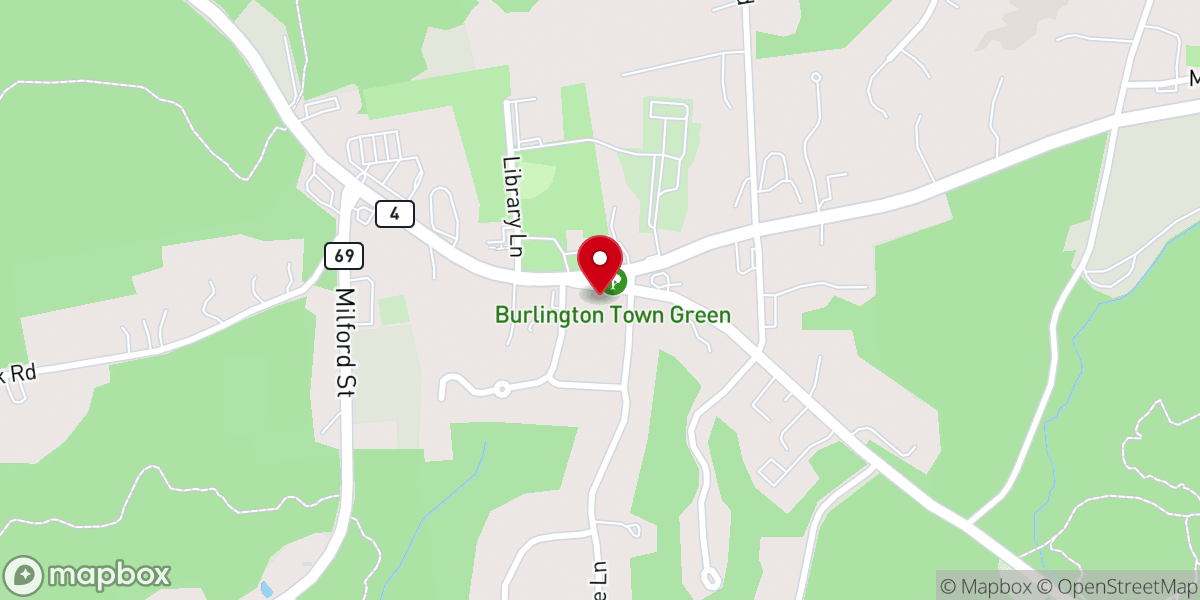 Map showing location of Burlington Historical Society