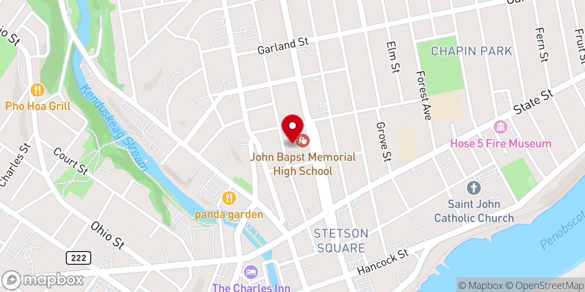 Map showing location of St. John's Episcopal Church