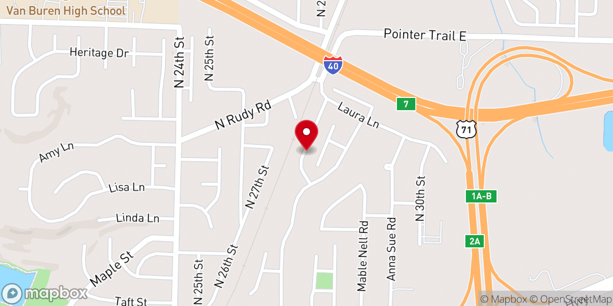 Map showing location of Pleasant Valley Church of Christ
