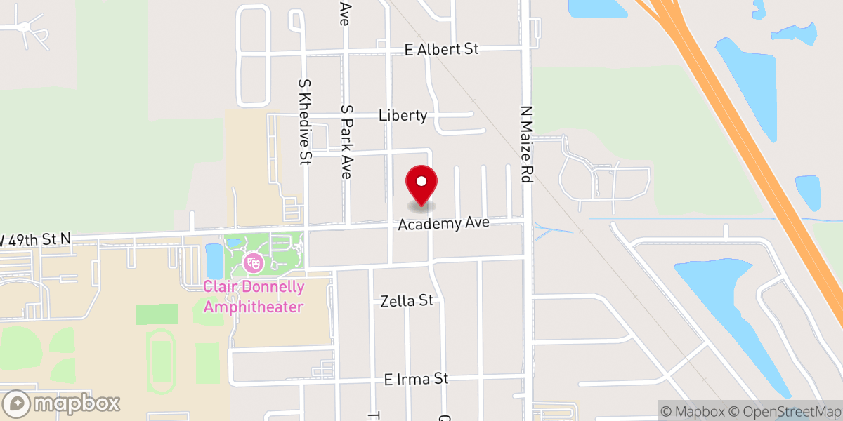 Map showing location of Maize United Methodist Church