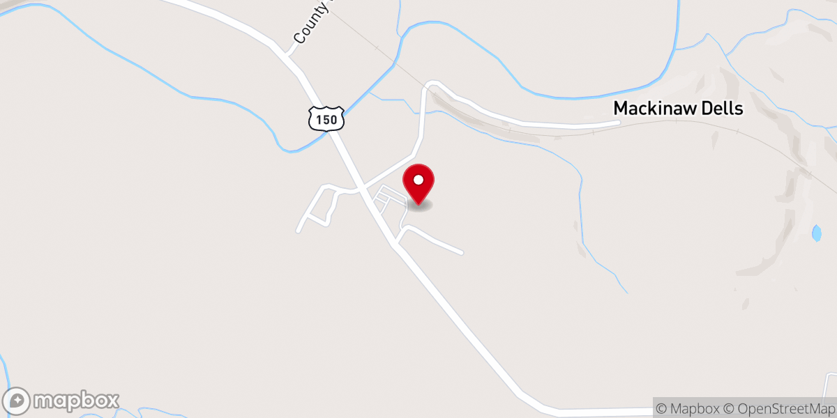 Map showing location of Congerville Apostolic Christian Faith Church