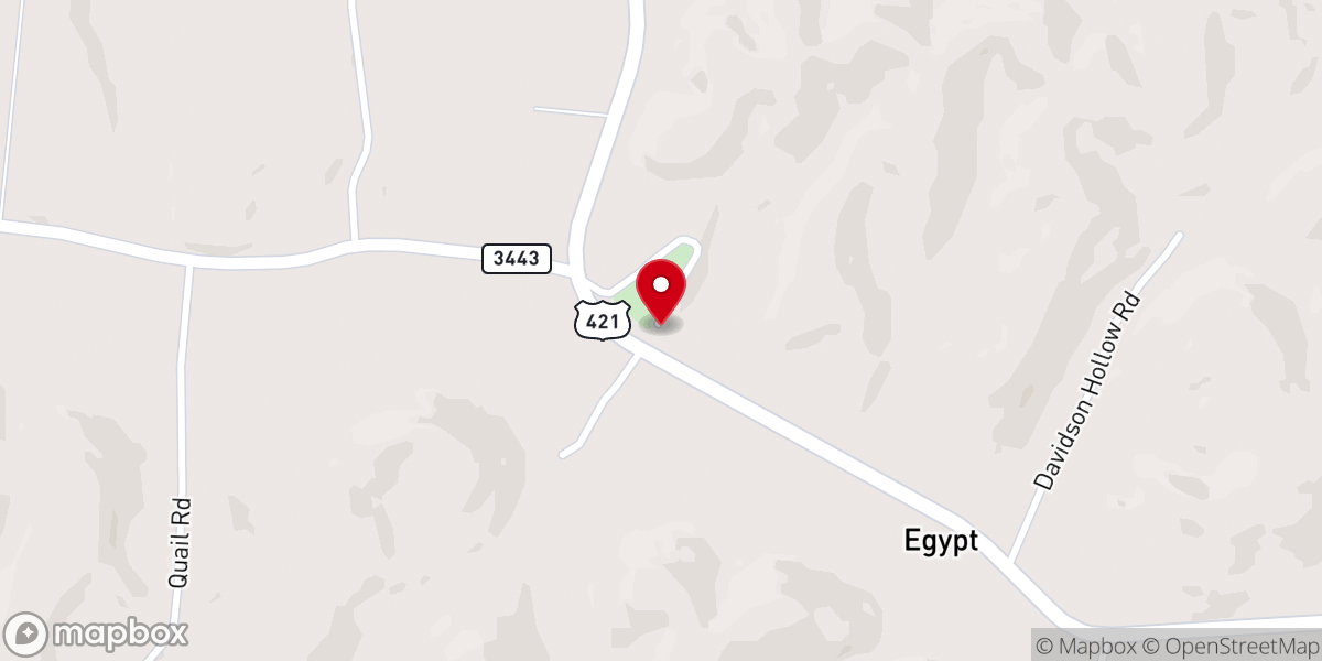Map showing location of Egypt Baptist Church