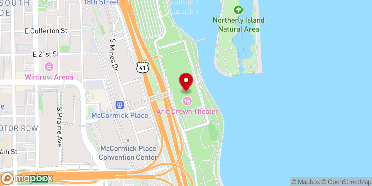 Map showing location of McCormick Place Lakeside Center, East Building