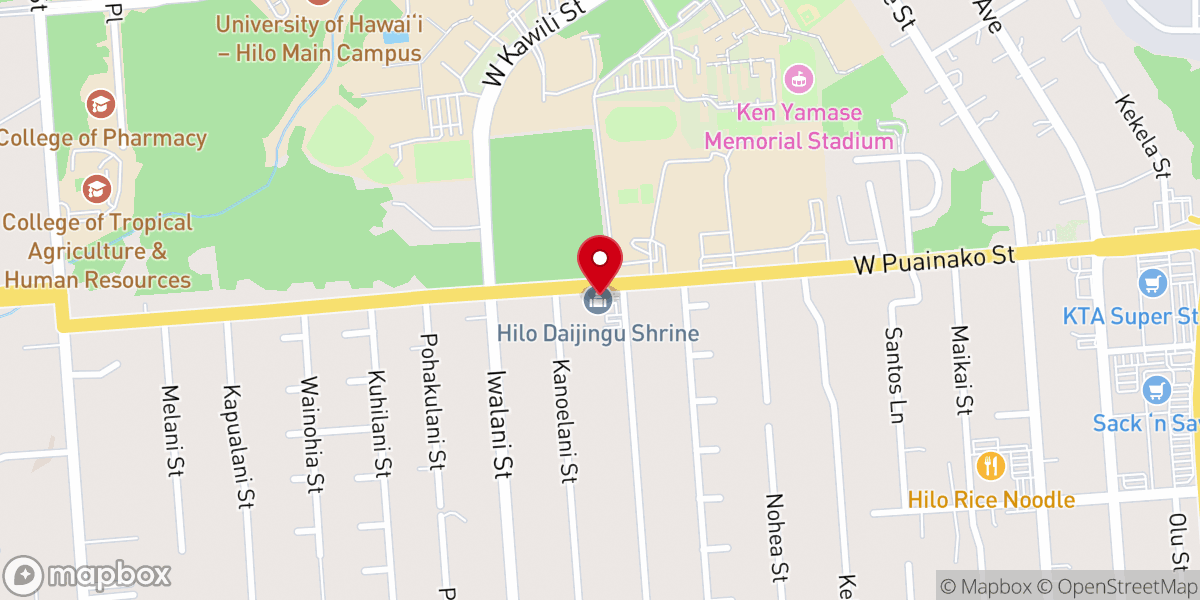 Map showing location of Hilo Daijingu