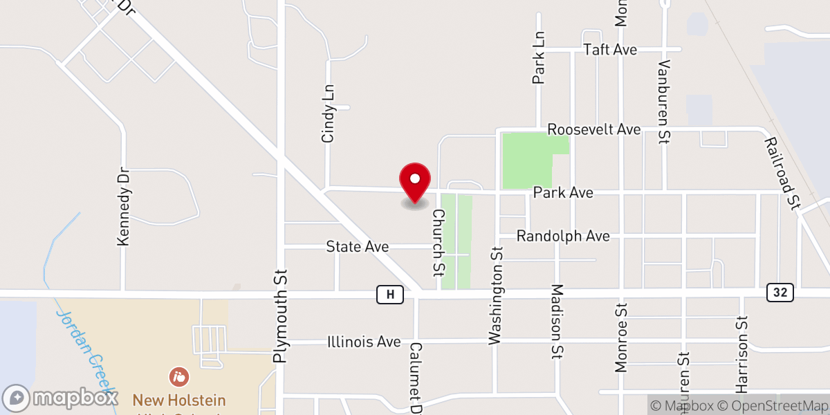 Map showing location of St John United Church-Christ