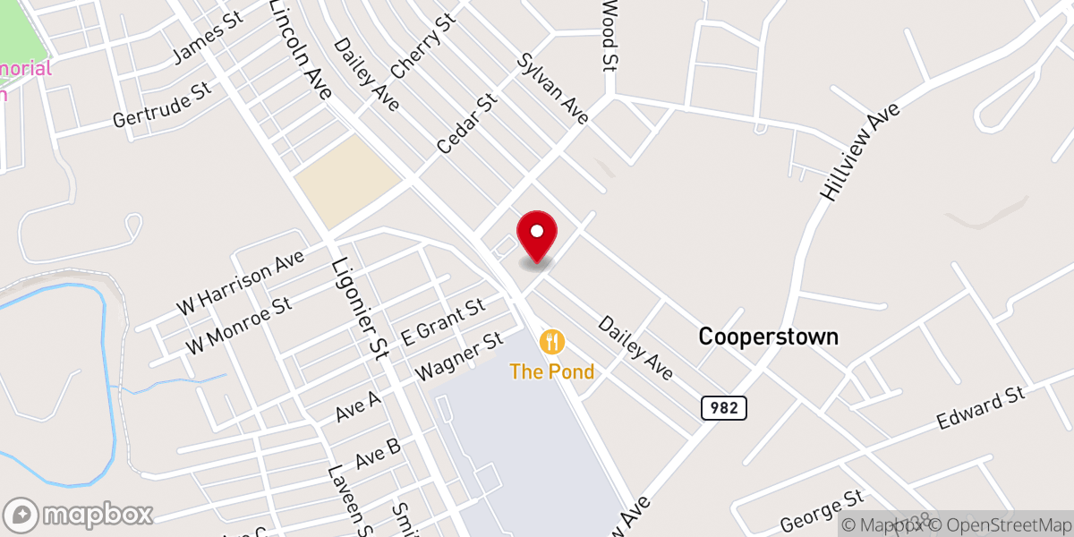 Map showing location of Latrobe First Church of God