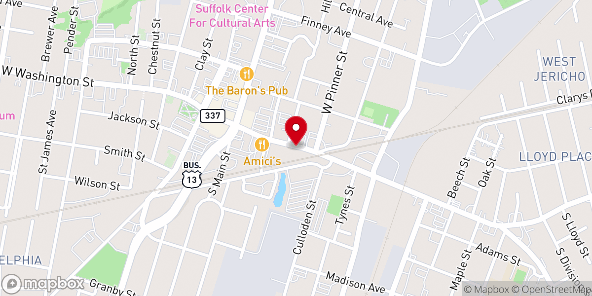 Map showing location of Suffolk Christian Fellowship Ministry