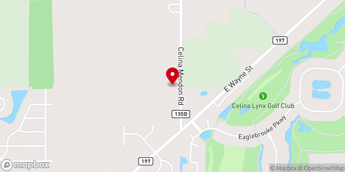 Map showing location of Celina Baptist Temple