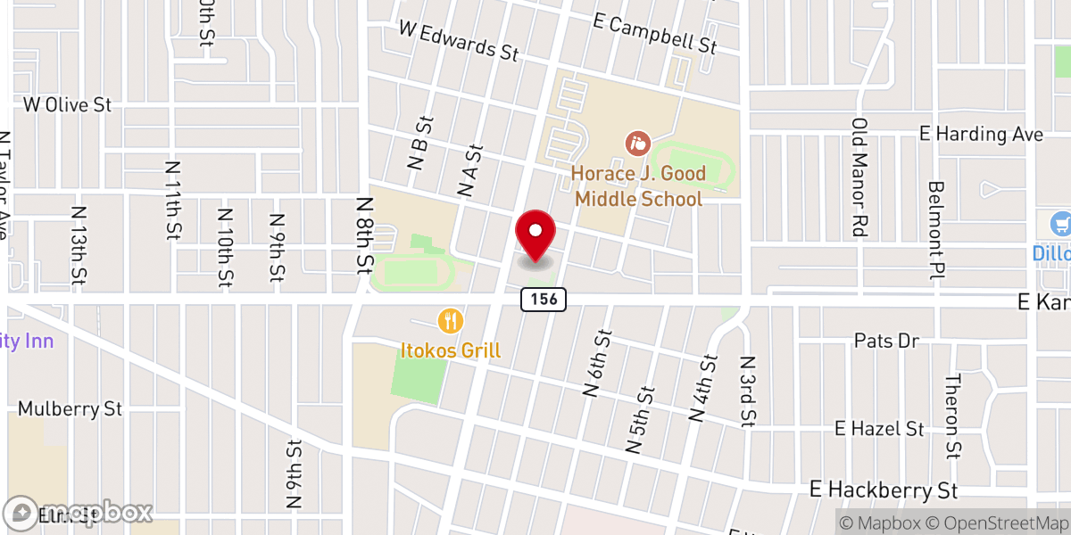 Map showing location of First United Methodist Church