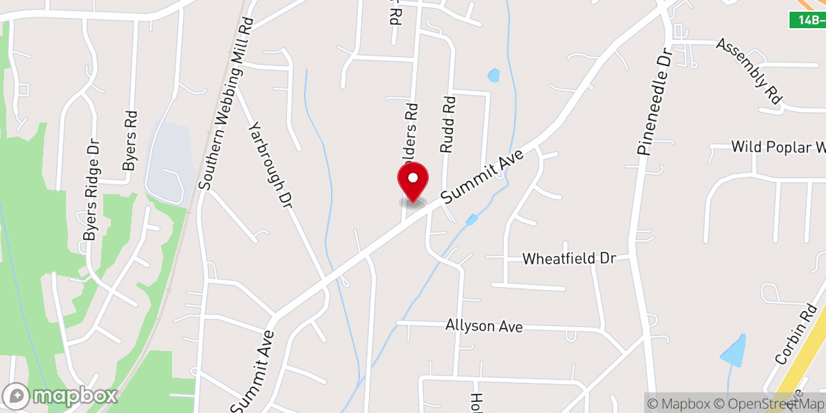 Map showing location of Triad Baptist Church