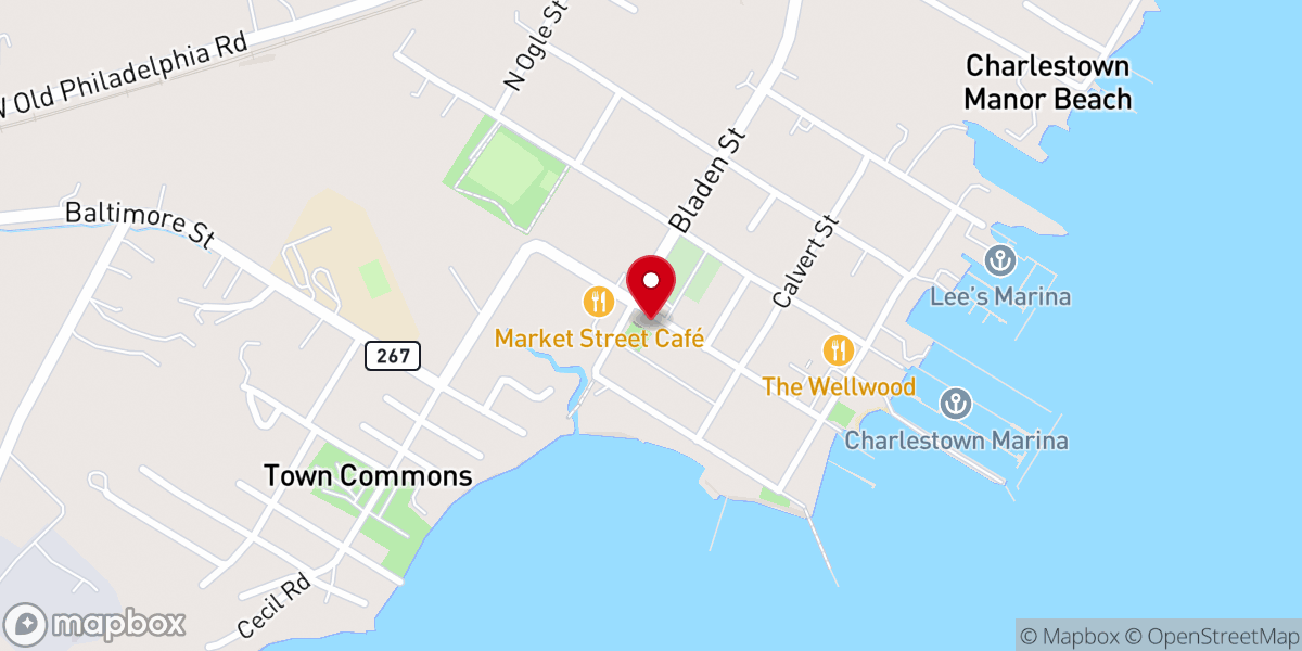 Map showing location of Charlestown Town Hall