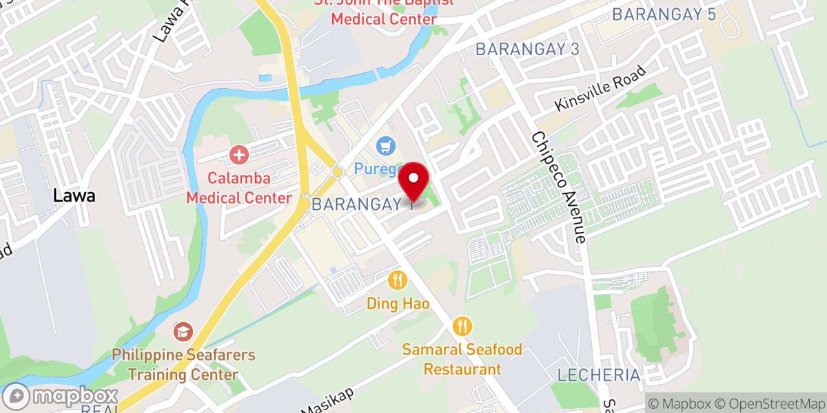Map showing location of Calamba Bible Baptist Church