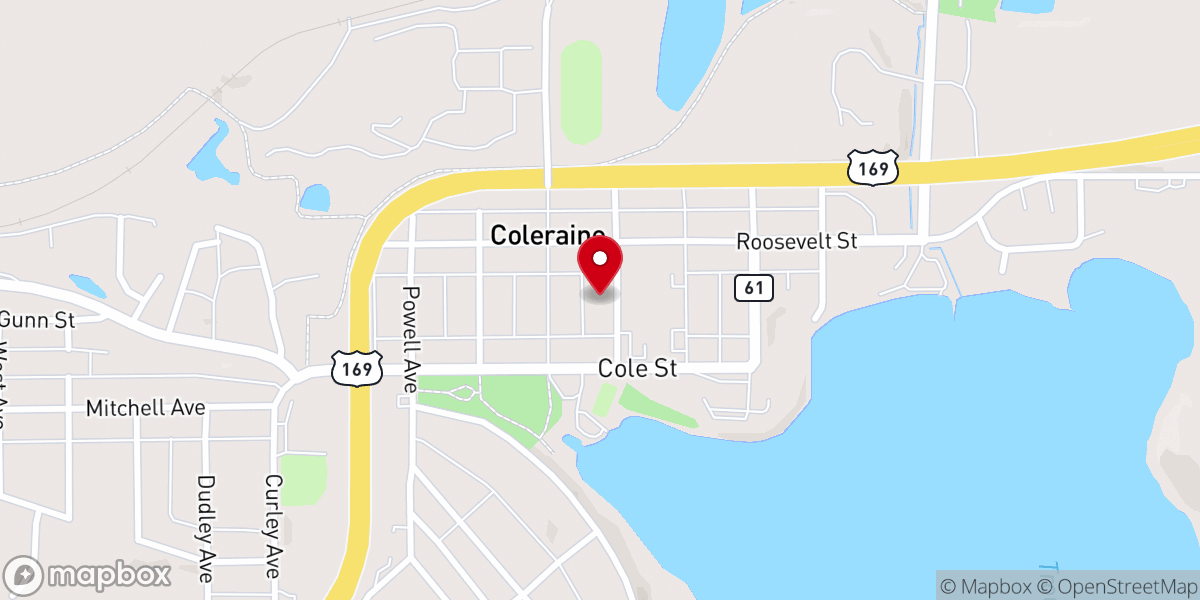 Map showing location of First United Church-Coleraine