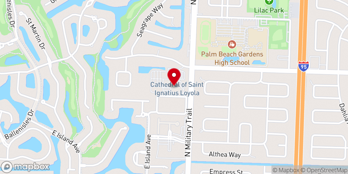 Map showing location of Catholic Diocese of Palm Beach