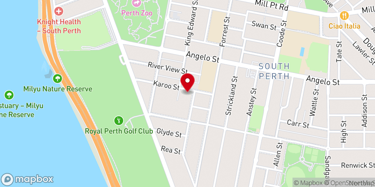 Map showing location of Anglican Parish of South Perth