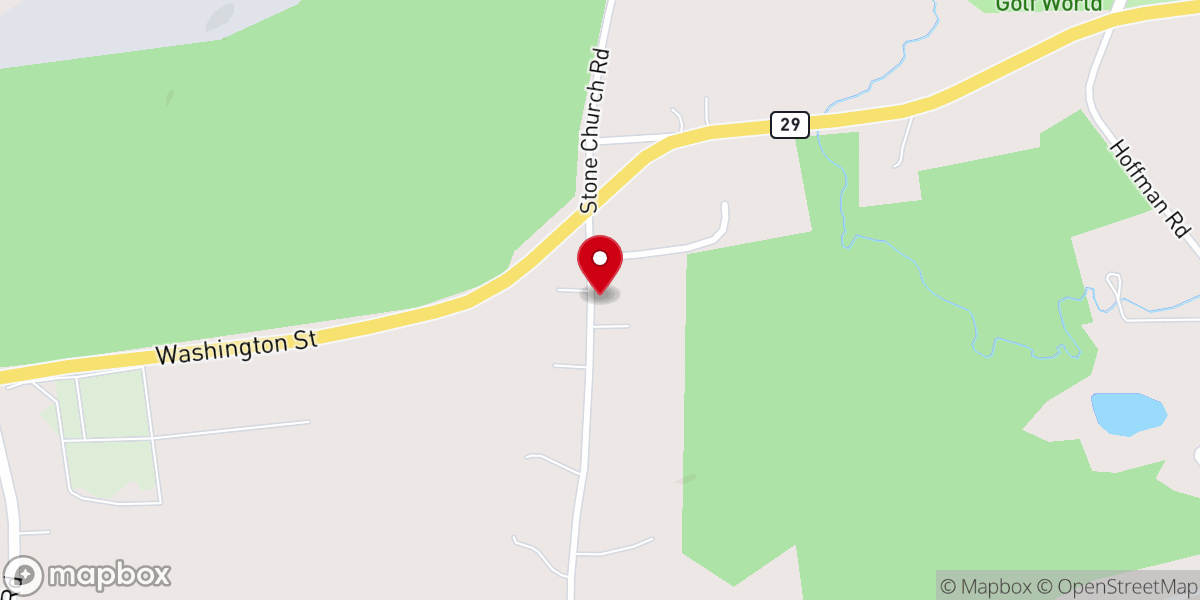 Map showing location of Old Stone Church