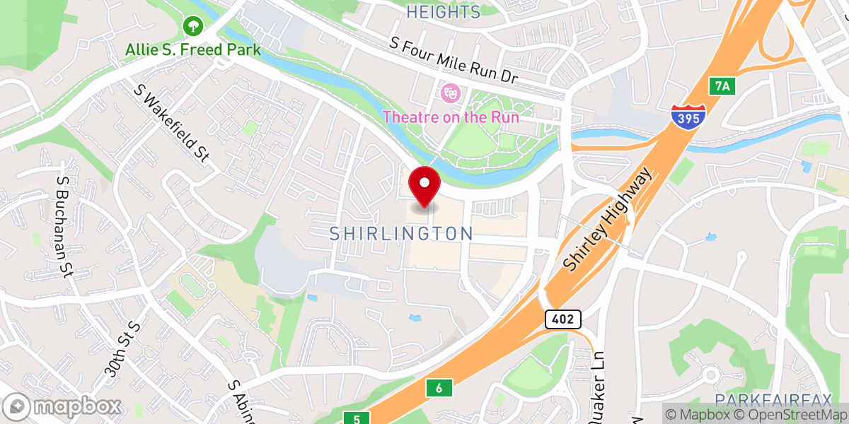 Map showing location of Delancey at Shirlington Village