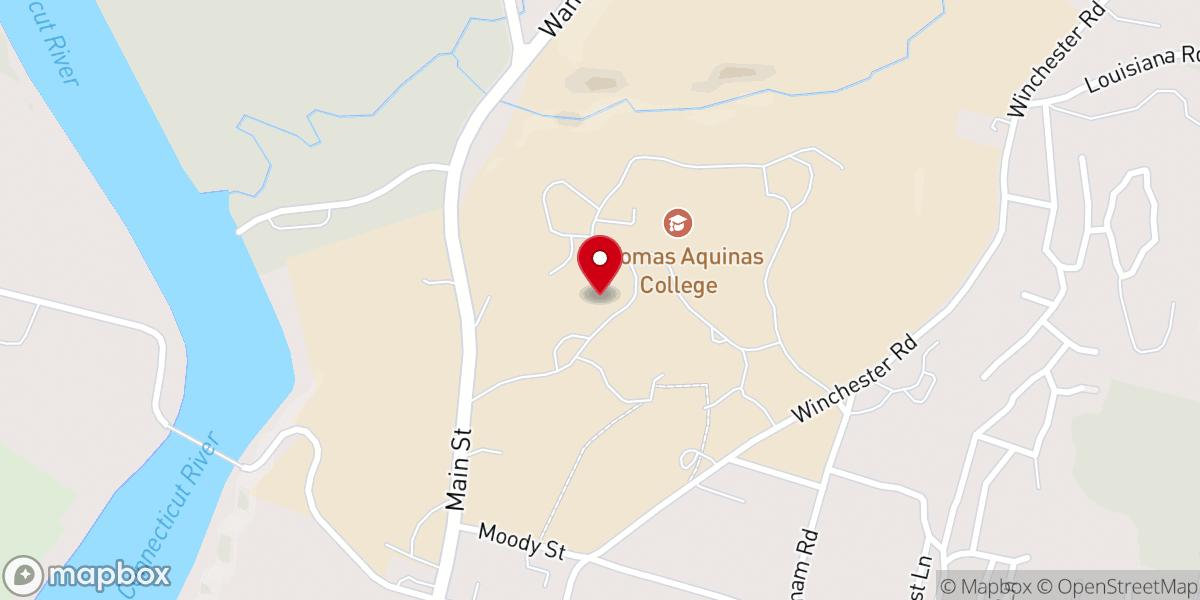 Map showing location of Thomas Aquinas College