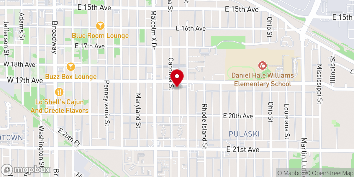 Map showing location of New Mount Moriah Baptist Church