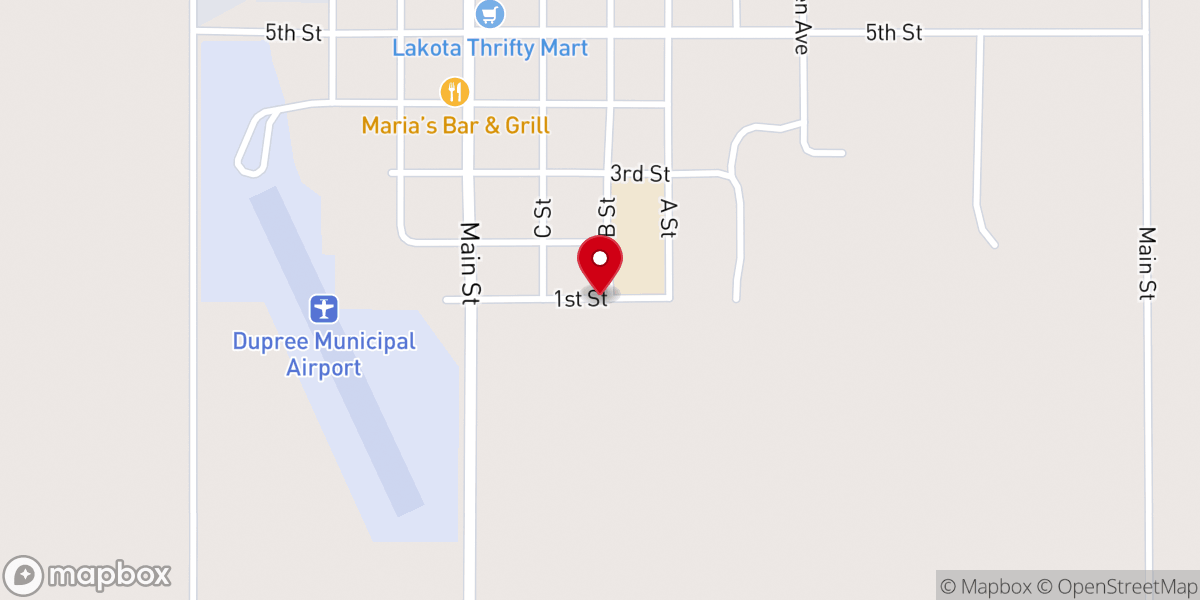 Map showing location of Sacred Heart
