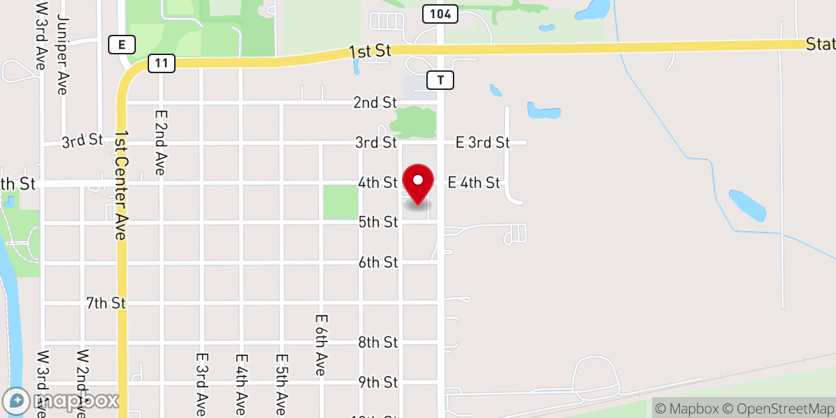Map showing location of Bethlehem Lutheran Church