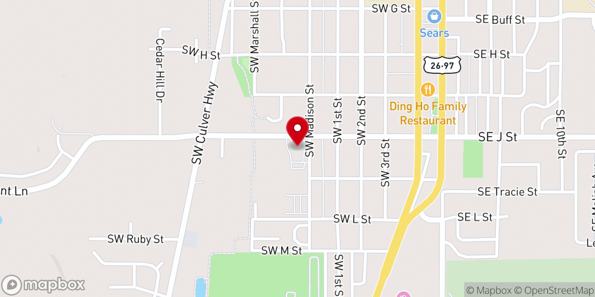 Map showing location of St. Patrick Catholic Church