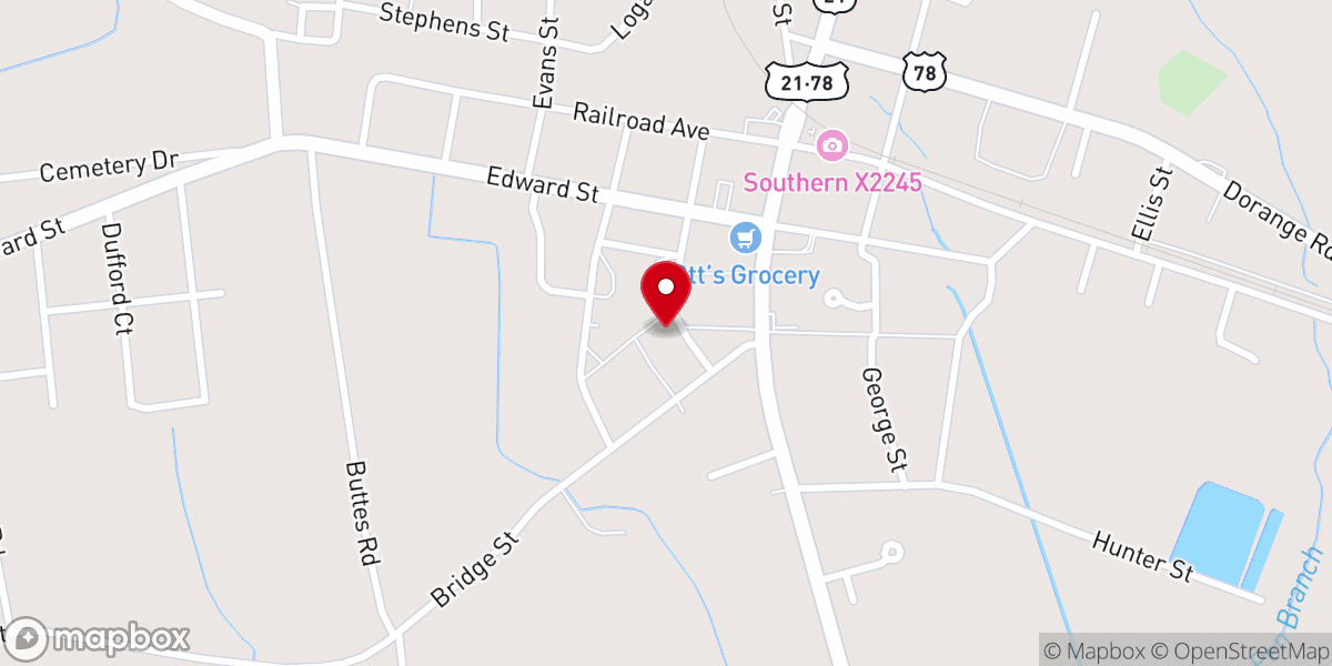 Map showing location of Branchville United Methodist
