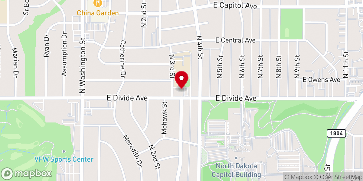 Map showing location of First Baptist Church
