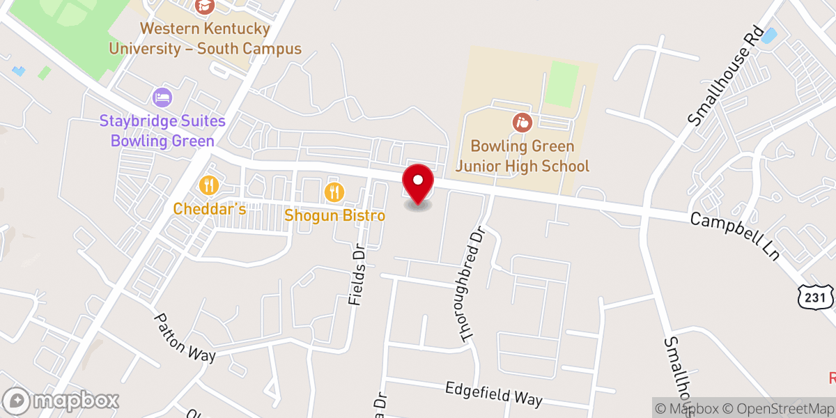 Map showing location of Bowling Green Cumberland Presbyterian Church