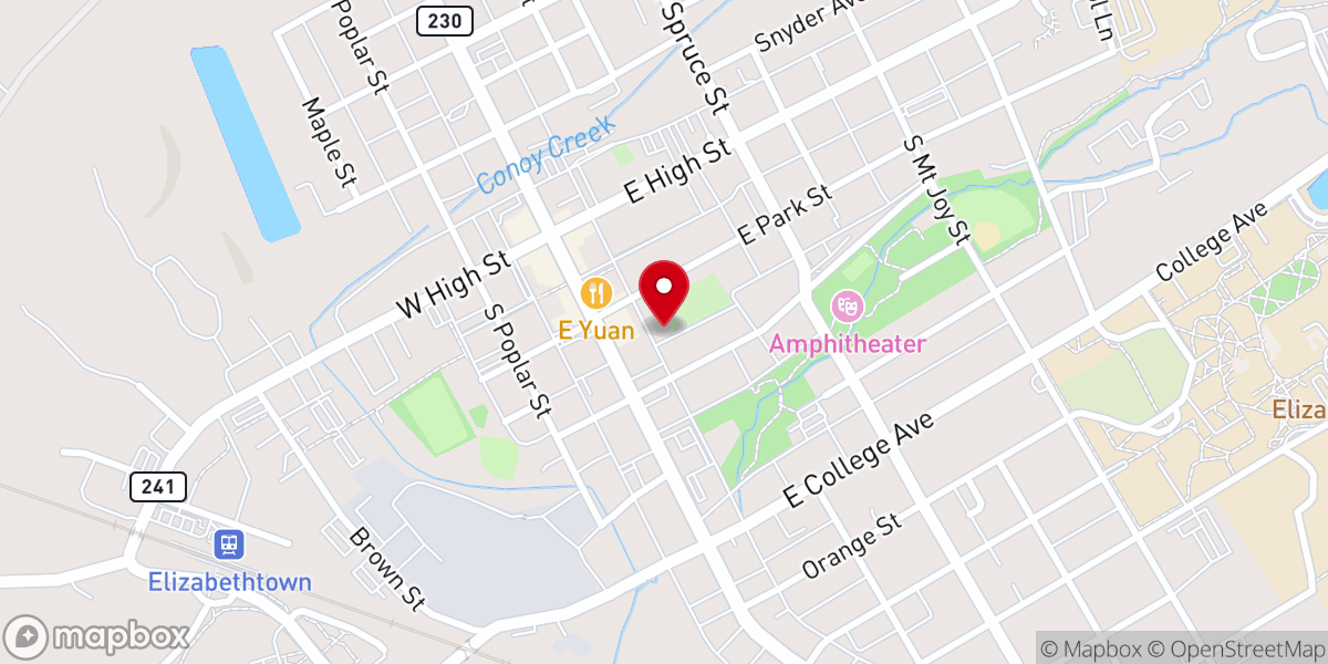 Map showing location of Saint Peter’s Catholic Church