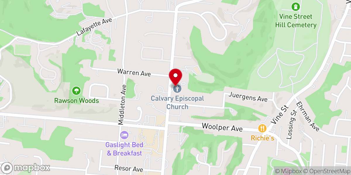 Map showing location of Calvary Episcopal Church