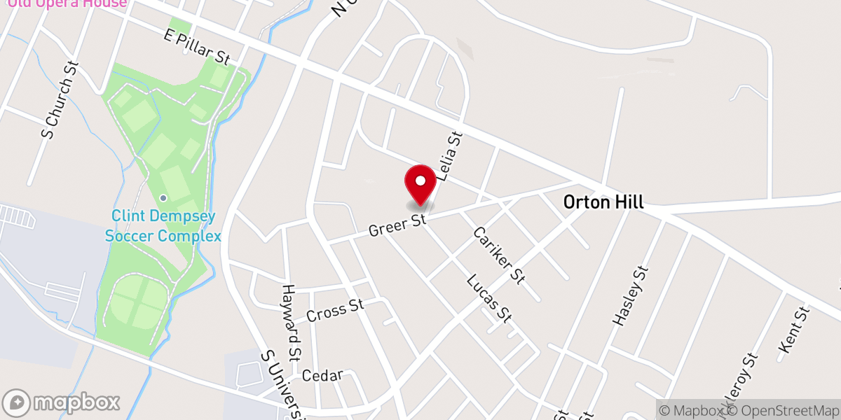 Map showing location of Antioch Baptist Church