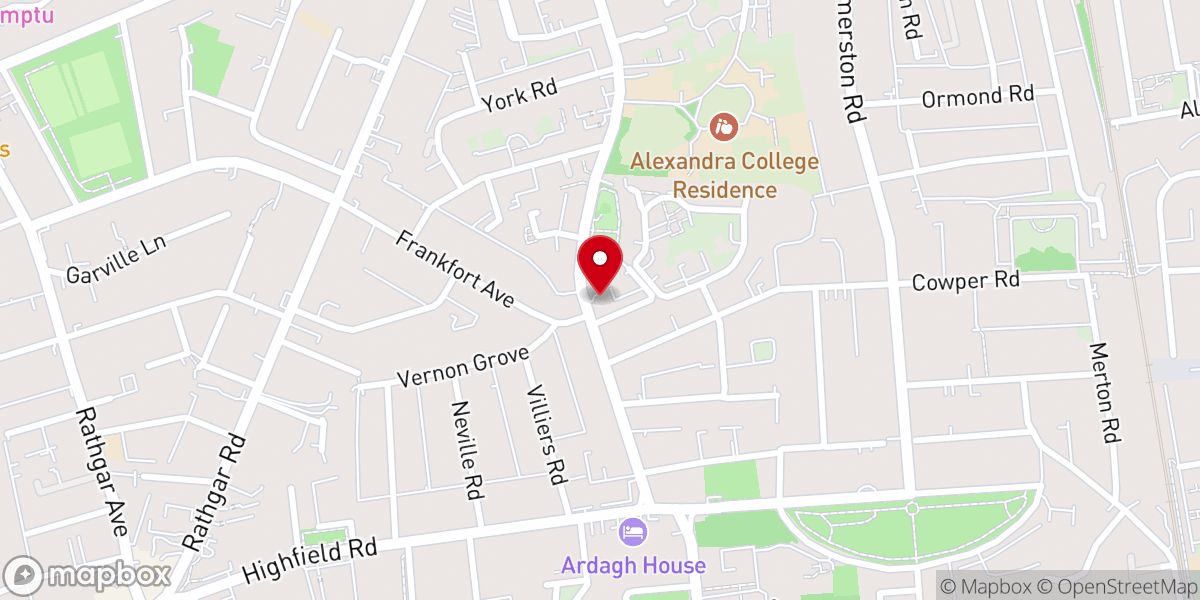 Map showing location of Rathmines Gospel Hall