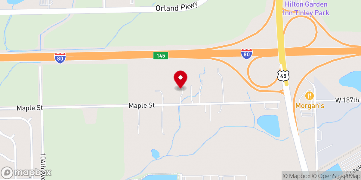 Map showing location of Mokena Baptist Church