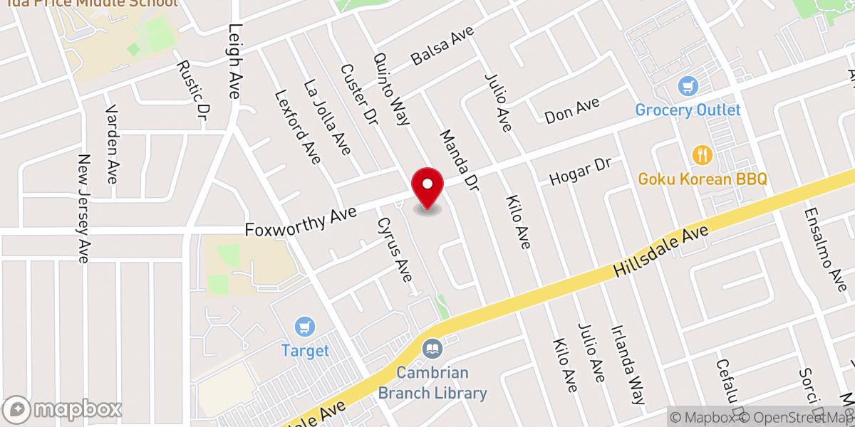 Map showing location of Foxworthy Baptist Church